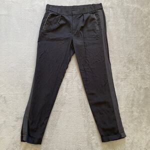 Brochu Walker Pants Womens Small Black Tuxedo Casual Capsule Tencel Linen
